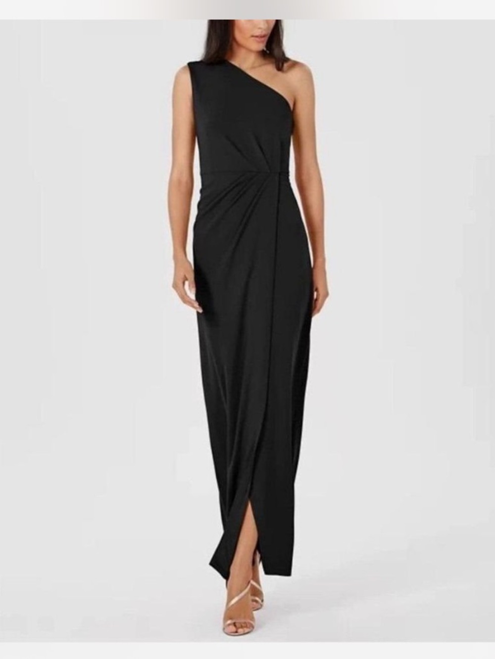 Calvin Klein Black One-Shoulder Evening Gown Size 6